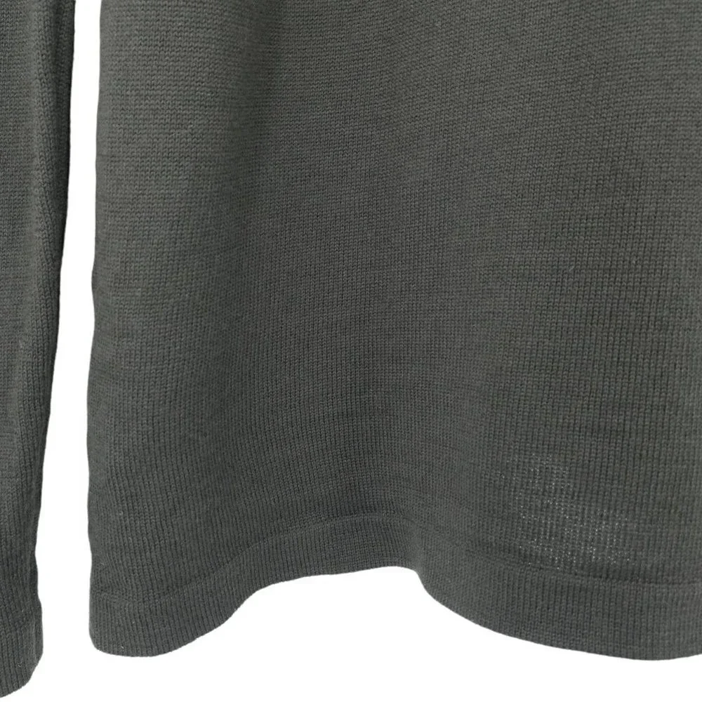 Escada Wool Mock Neck Sweater Size 34 US 8 Brown Long Sleeve Classic Buttons